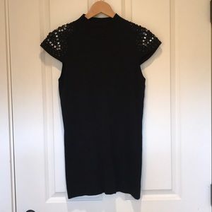 Cache black embellished tunic, size M